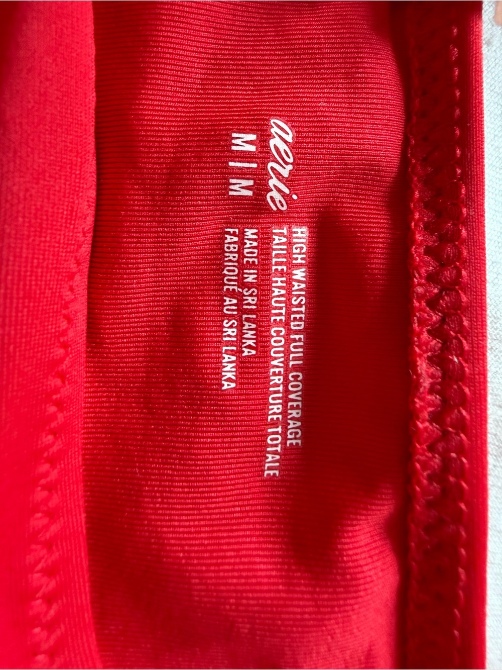 aerie Red Two-Piece Scoop Neck top and & High-Waist Bikini Set - Picture 3 of 4